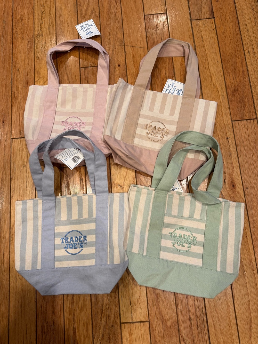 Trader Joes Stripe Tote Bags